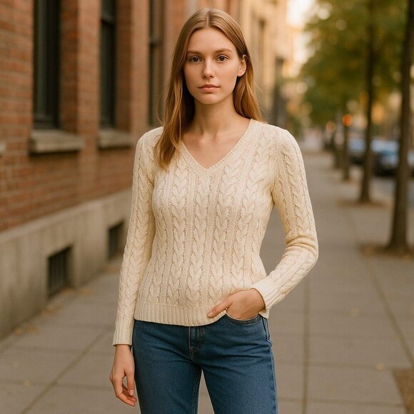 Abercrombie & Fitch Ladies Long Sleeve Crew Neck Sweater - Picture 1 of 8